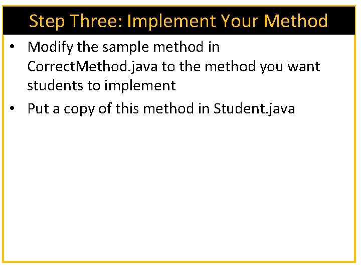 Modify Methods To Method Designing a Method and Test Program In this