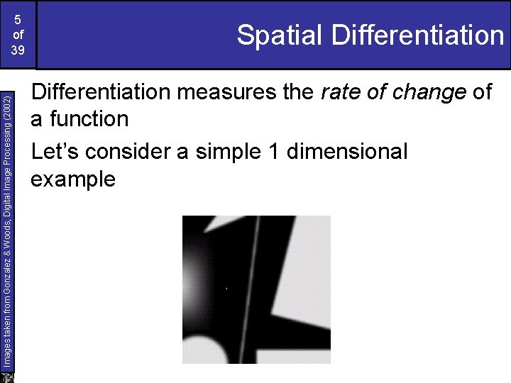 Images taken from Gonzalez & Woods, Digital Image Processing (2002) 5 of 39 Spatial