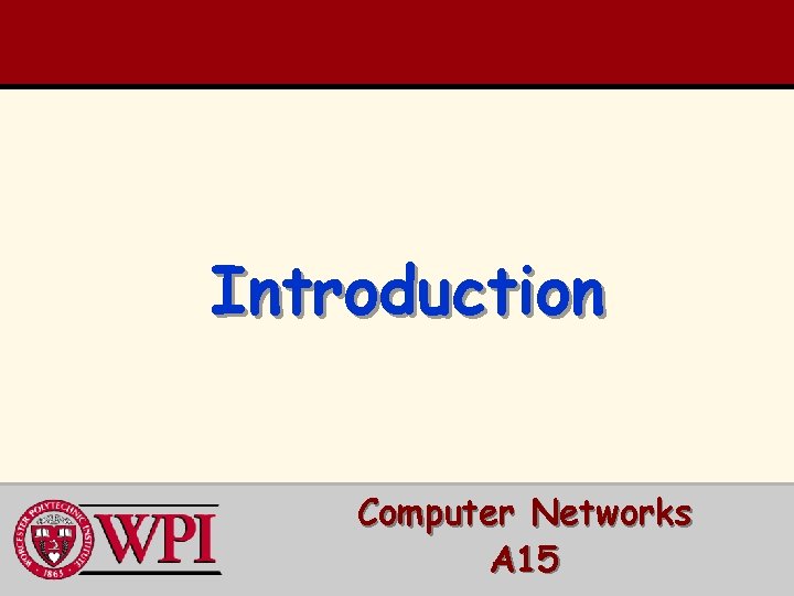 Introduction Computer Networks A 15 