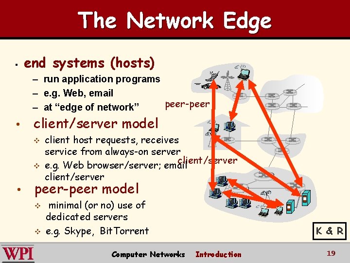 The Network Edge § end systems (hosts) – run application programs – e. g.