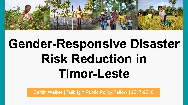 GenderResponsive Disaster Risk Reduction in TimorLeste Caitlin Walker