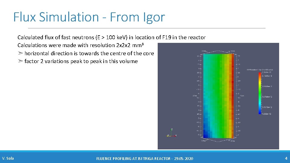 Flux Simulation - From Igor Calculated flux of fast neutrons (E > 100 ke.