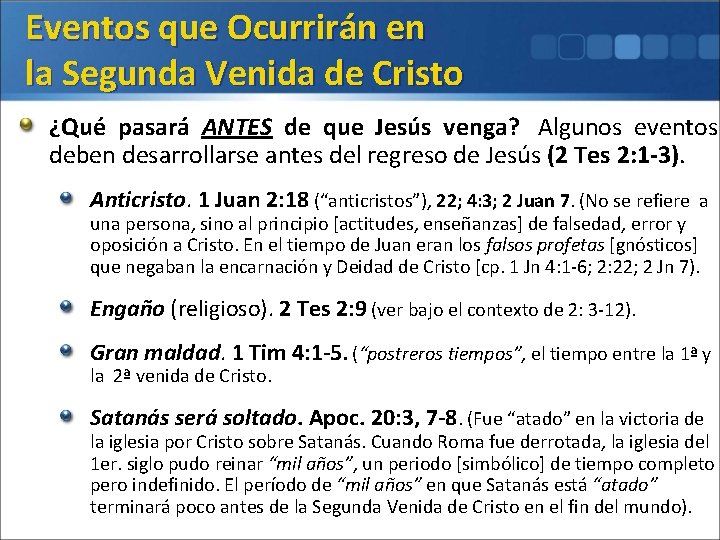 Eventos que Ocurrirán en la Segunda Venida de Cristo ¿Qué pasará ANTES de que