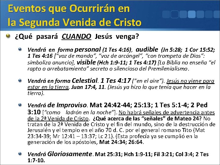 Eventos que Ocurrirán en la Segunda Venida de Cristo ¿Qué pasará CUANDO Jesús venga?