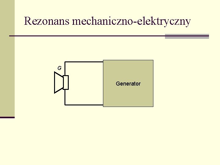 Rezonans mechaniczno-elektryczny G Generator 