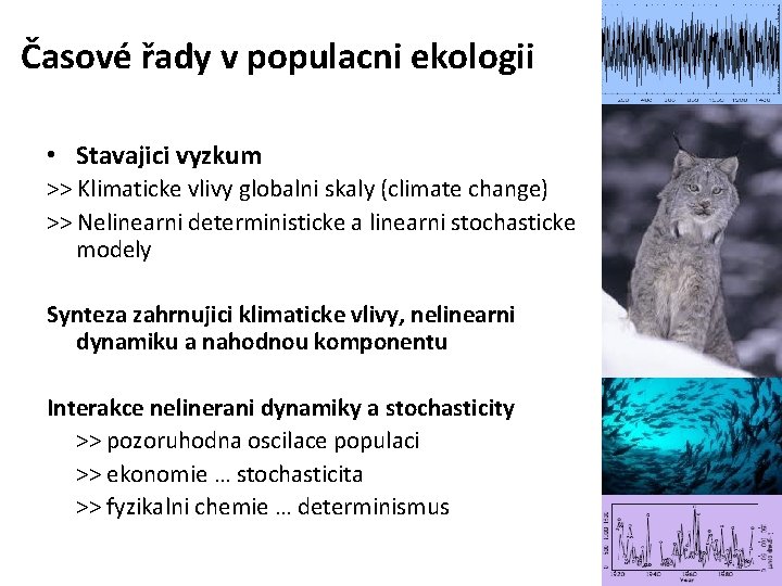 Časové řady v populacni ekologii • Stavajici vyzkum >> Klimaticke vlivy globalni skaly (climate