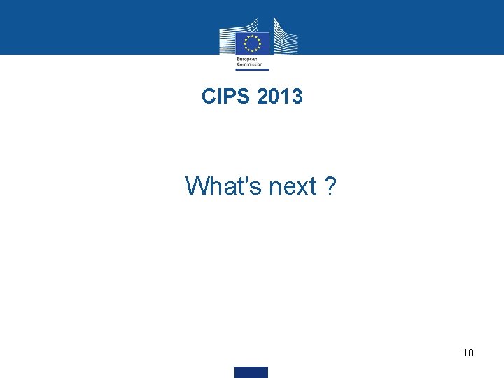 CIPS 2013 • What's next ? 10 