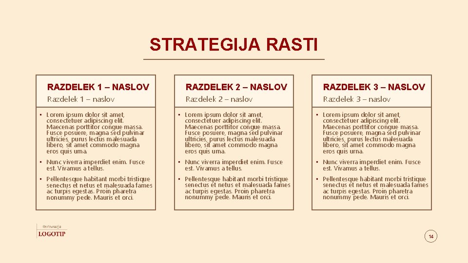 STRATEGIJA RASTI RAZDELEK 1 – NASLOV RAZDELEK 2 – NASLOV RAZDELEK 3 – NASLOV