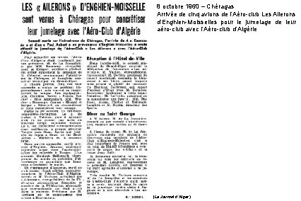 8 octobre 1960 – Chéragas Arrivée de cinq avions de l’Aéro-club Les Ailerons d’Enghien-Moisselles