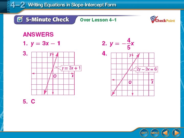 Over Lesson 4– 1 