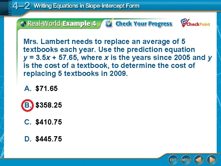 Mrs. Lambert needs to replace an average of 5 textbooks each year. Use the
