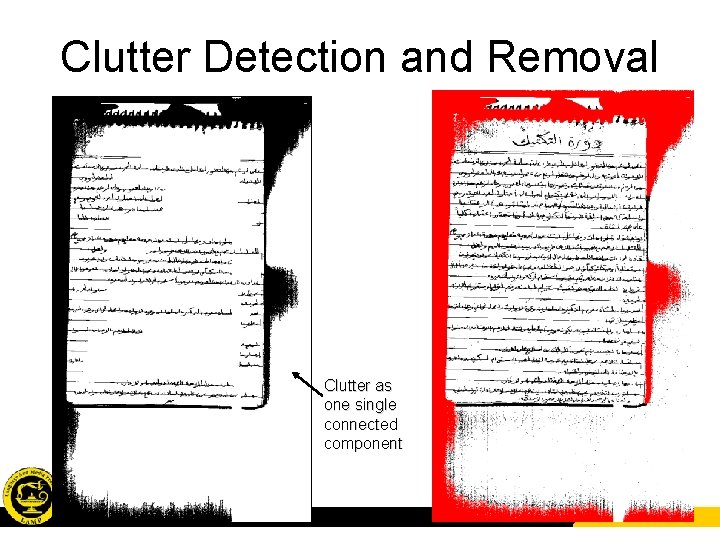 Clutter Detection and Removal Clutter as one single connected component 
