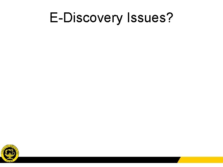 E-Discovery Issues? 