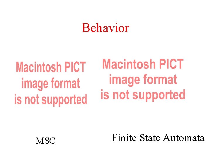 Behavior MSC Finite State Automata 