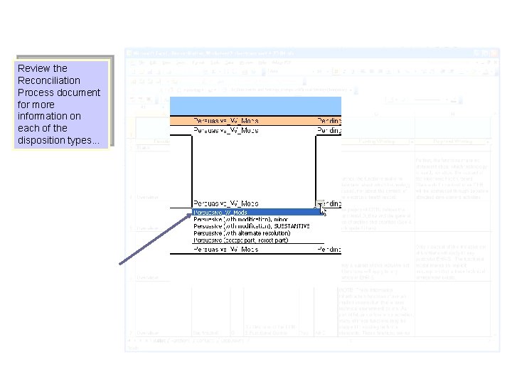 Review the Reconciliation Process document for more information on each of the disposition types.
