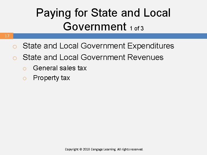 Paying for State and Local Government 1 of 3 17 o State and Local