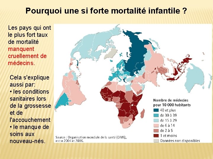 Pourquoi une si forte mortalité infantile ? Les pays qui ont le plus fort