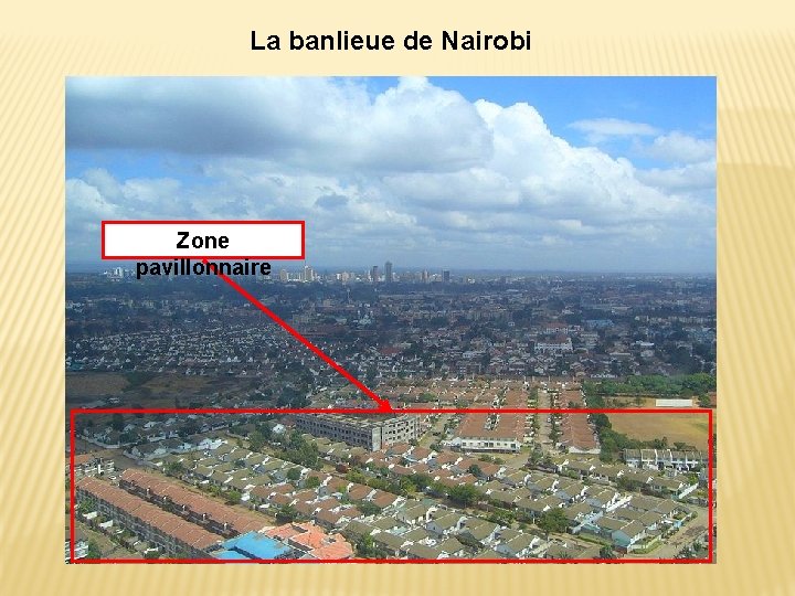 La banlieue de Nairobi Zone pavillonnaire 