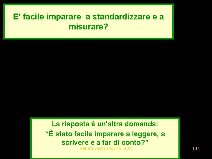 E’ facile imparare a standardizzare e a misurare? La risposta è un’altra domanda: “È