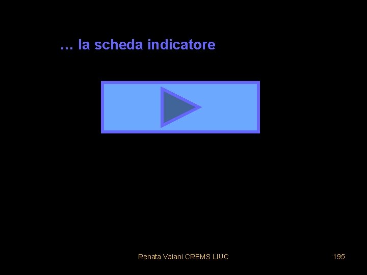 … la scheda indicatore Renata Vaiani CREMS LIUC 195 