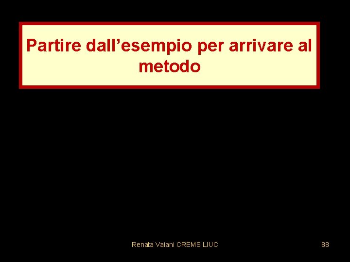 Partire dall’esempio per arrivare al metodo Renata Vaiani CREMS LIUC 88 