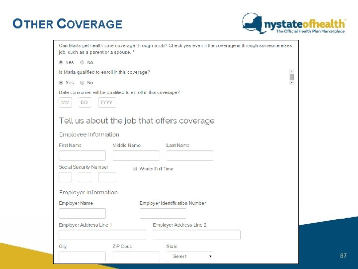 OTHER COVERAGE nystateofhealth. ny. gov 87 