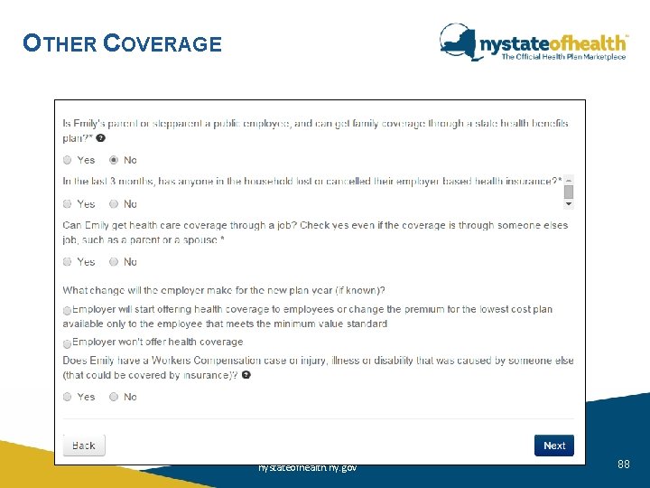 OTHER COVERAGE nystateofhealth. ny. gov 88 