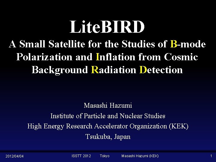 Lite. BIRD A Small Satellite for the Studies of B-mode Polarization and Inflation from