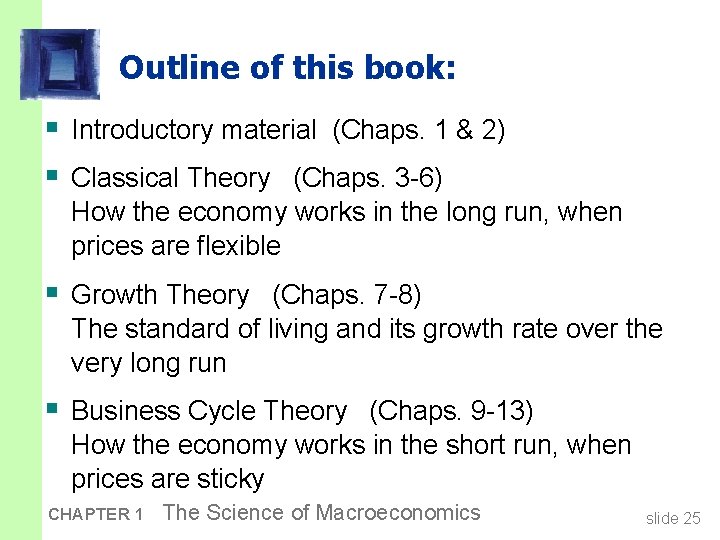 Outline of this book: § Introductory material (Chaps. 1 & 2) § Classical Theory