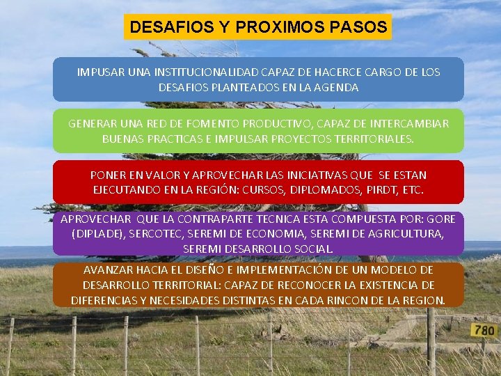 DESAFIOS Y PROXIMOS PASOS Conclusiones Preliminares. . (ii) IMPUSAR UNA INSTITUCIONALIDAD CAPAZ DE HACERCE