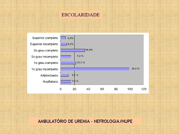 ESCOLARIDADE AMBULATÓRIO DE UREMIA - NEFROLOGIA/HUPE 