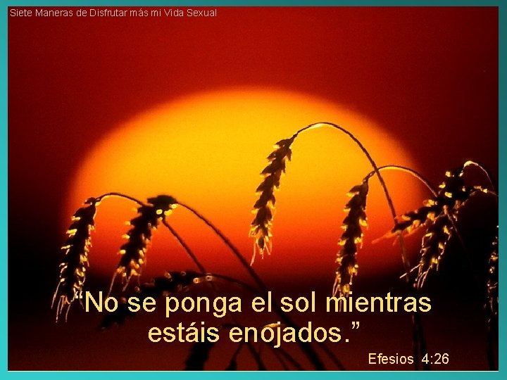 Siete Maneras de Disfrutar más mi Vida Sexual “No se ponga el sol mientras