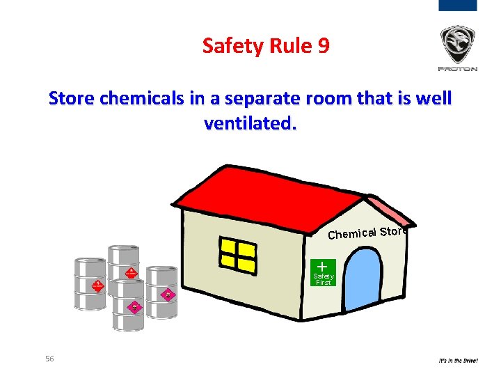 Safety Rule 9 Store chemicals in a separate room that is well ventilated. Chemical