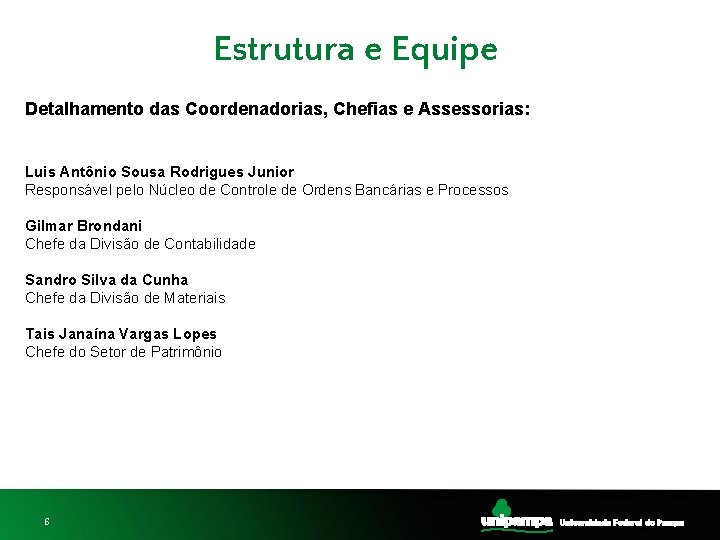 Estrutura e Equipe Detalhamento das Coordenadorias, Chefias e Assessorias: Luis Antônio Sousa Rodrigues Junior