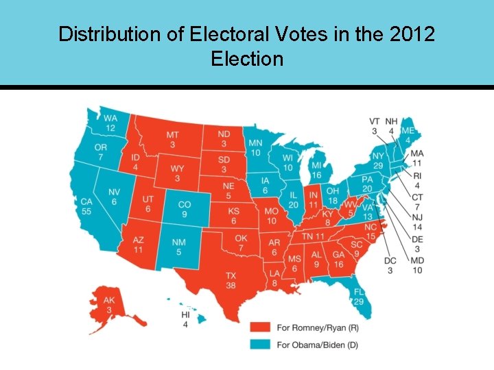 Distribution of Electoral Votes in the 2012 Election 