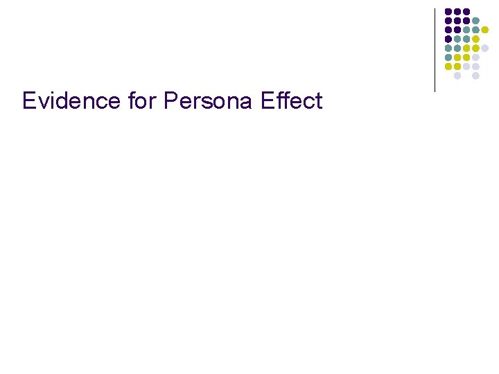 Evidence for Persona Effect 