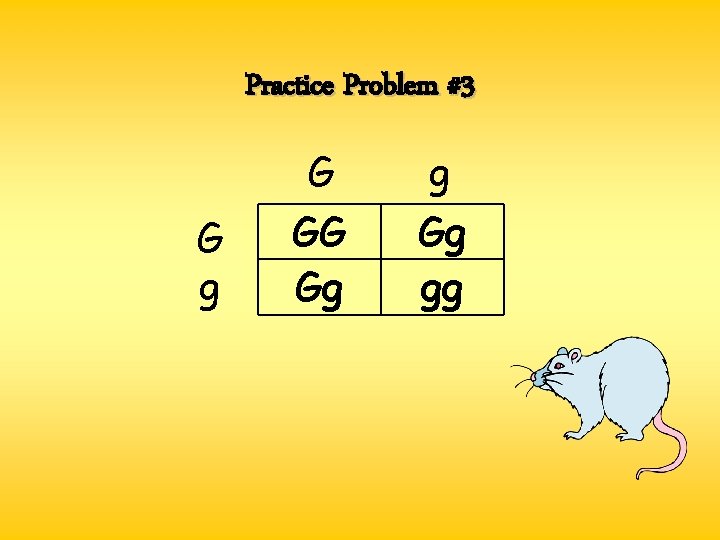 Practice Problem #3 G g G GG Gg gg Practice Problem #3 G g G GG Gg gg