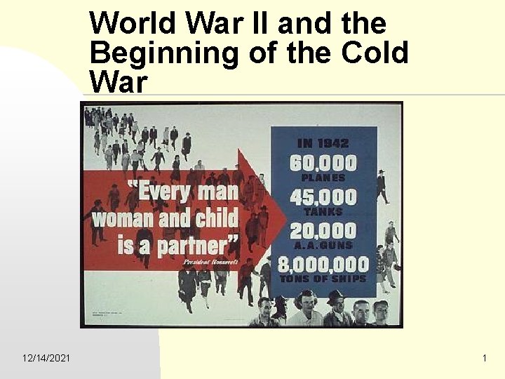 World War II and the Beginning of the Cold War 12/14/2021 1 