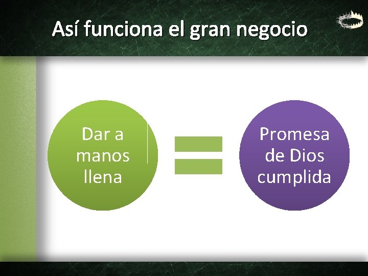 Así funciona el gran negocio Dar a manos llena Promesa de Dios cumplida 