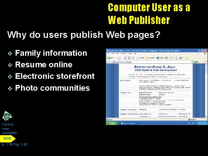 Computer User as a Web Publisher Why do users publish Web pages? Family information