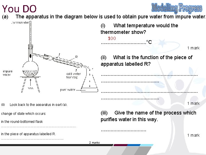 You DO (a) The apparatus in the diagram below is used to obtain pure