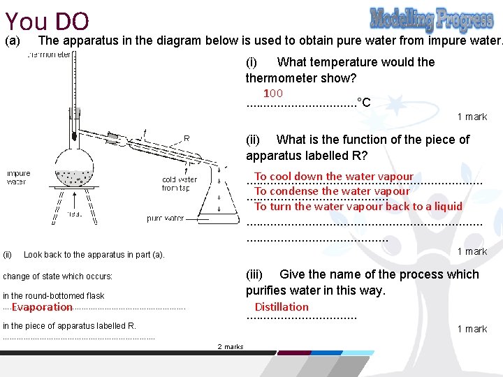 You DO (a) The apparatus in the diagram below is used to obtain pure
