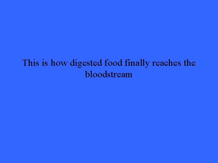 This is how digested food finally reaches the bloodstream 