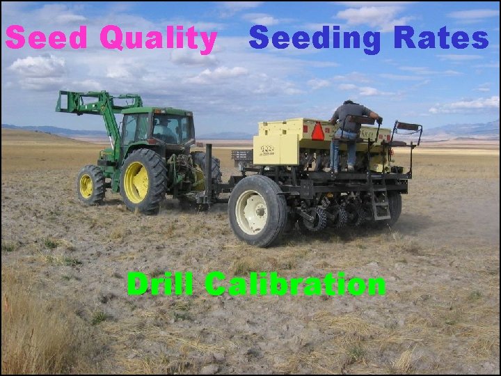 Seed Quality Seeding Rates Drill Calibration 