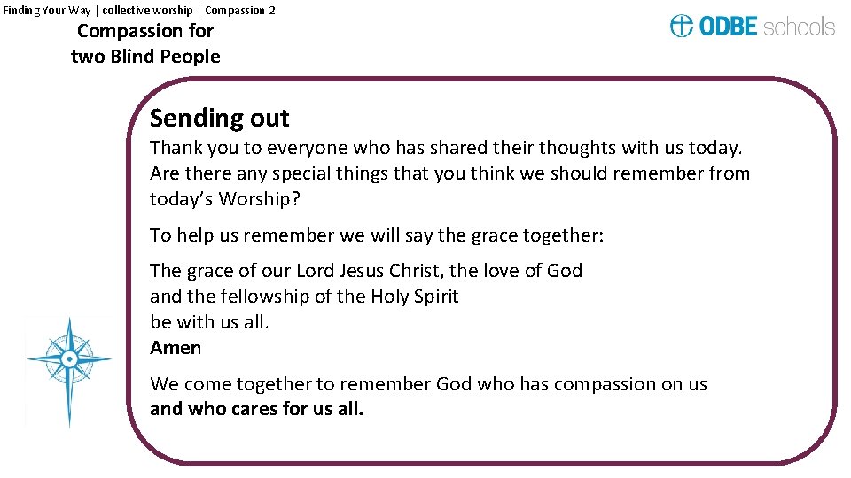 Finding Your Way | collective worship | Compassion 2 Compassion for two Blind People Finding Your Way | collective worship | Compassion 2 Compassion for two Blind People