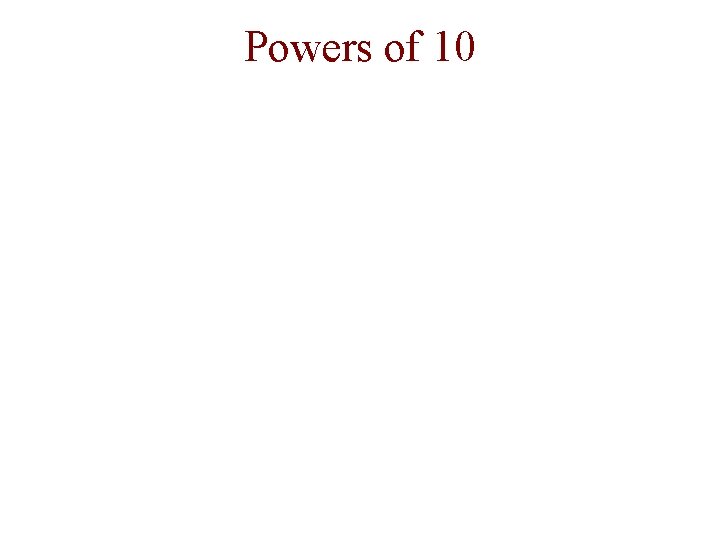 Powers of 10 