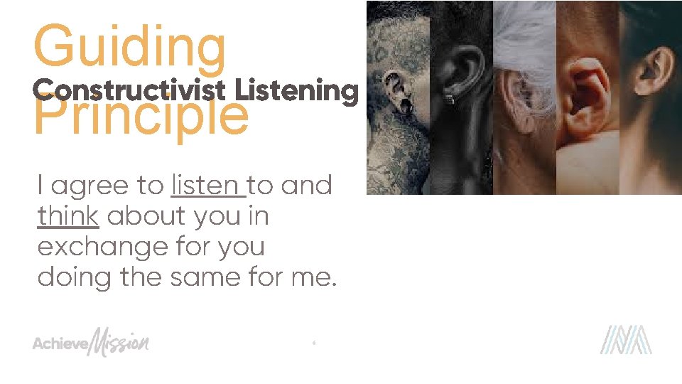 Guiding Constructivist Listening Principle I agree to listen to and think about you in