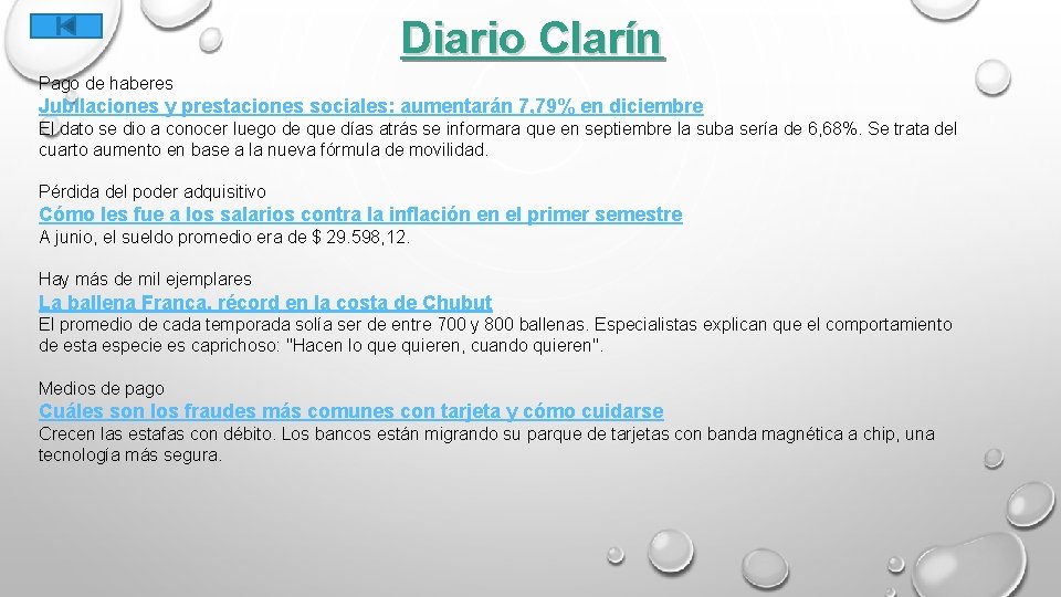 Diario Clarín Pago de haberes Jubilaciones y prestaciones sociales: aumentarán 7, 79% en diciembre