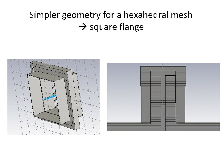 Simpler geometry for a hexahedral mesh square flange 