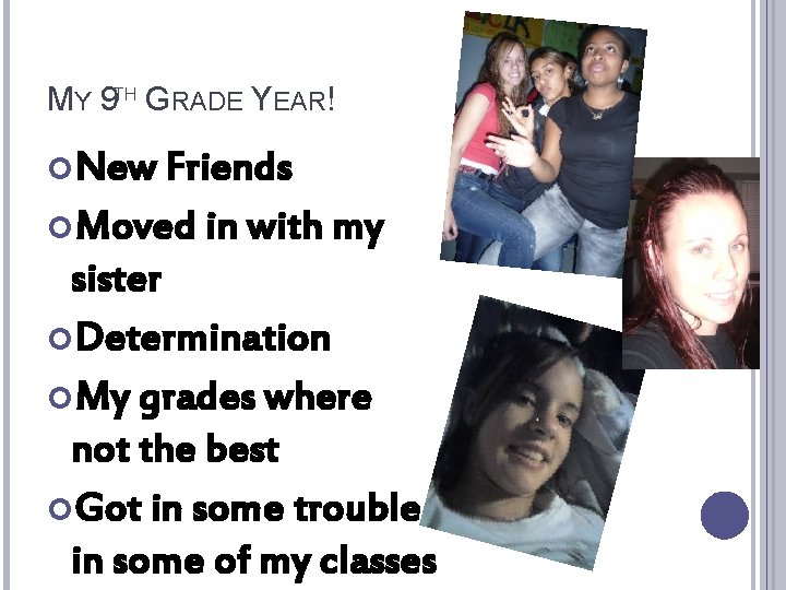 MY 9 TH GRADE YEAR! New Friends Moved in with my sister Determination My